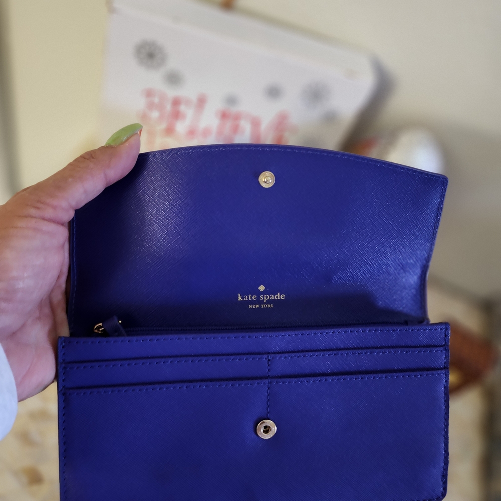 KATE SPADE Monster Wallet Blue **EUC** - Picture 3 of 5